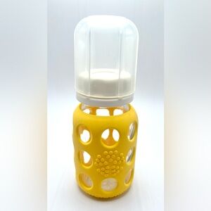 Lifefactory 4 ounce Baby Bottle Yellow